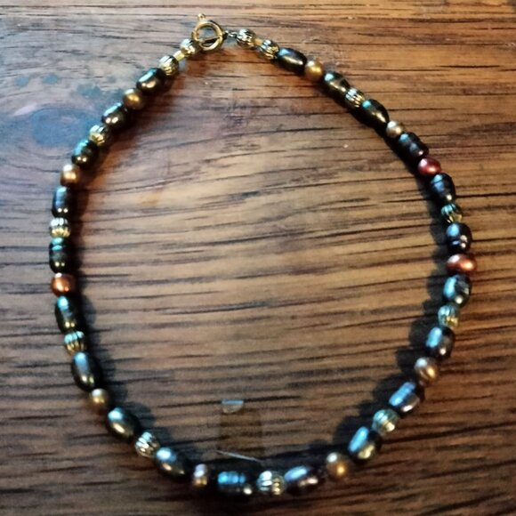Anklet Bracelet 10 Inch Metallic Silver Gray Boho Beachy Spring Break Handmade - Picture 1 of 6